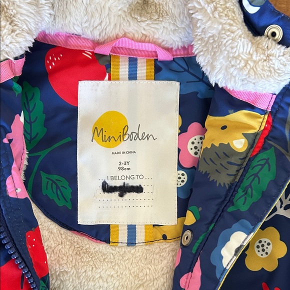 Mini Boden Colorful Floral Puffer Jacket - Picture 2 of 6